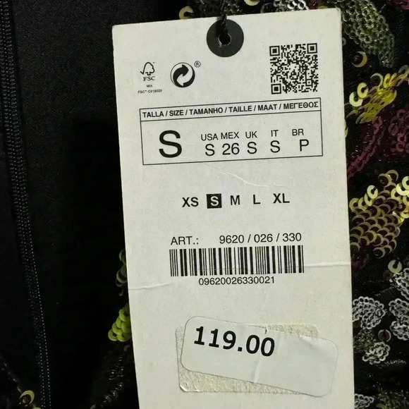 Zara Sequined Midi Dress Size Small - Picture 6 of 7